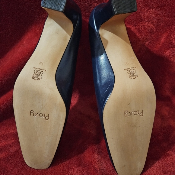 Proxy Navy Blue Leather Pumps Size 12N - Picture 6 of 9